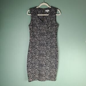 Calvin Klein Womens Printed Compression Jacguard Sleeveless Sheath Dress Size 10